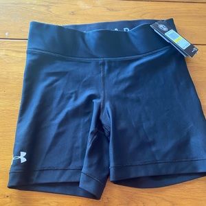 Under Armour compression shorts.